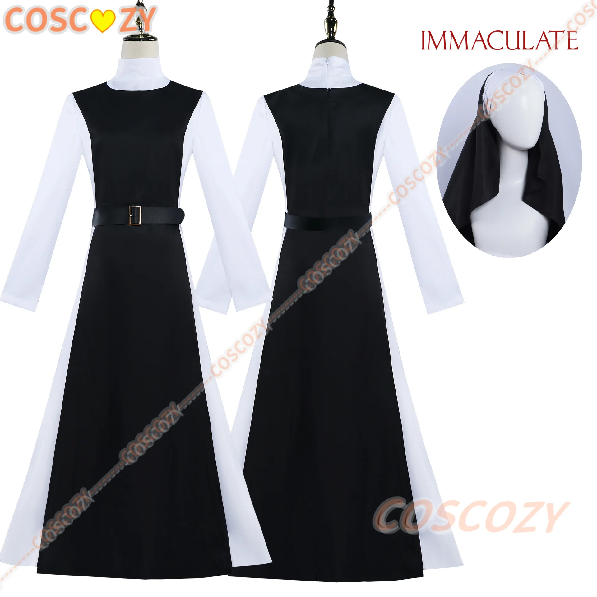 Movie Immaculate Costume Headgear Cecilia Cosplay Costume Fantasy Nun Dress Suits New Listing