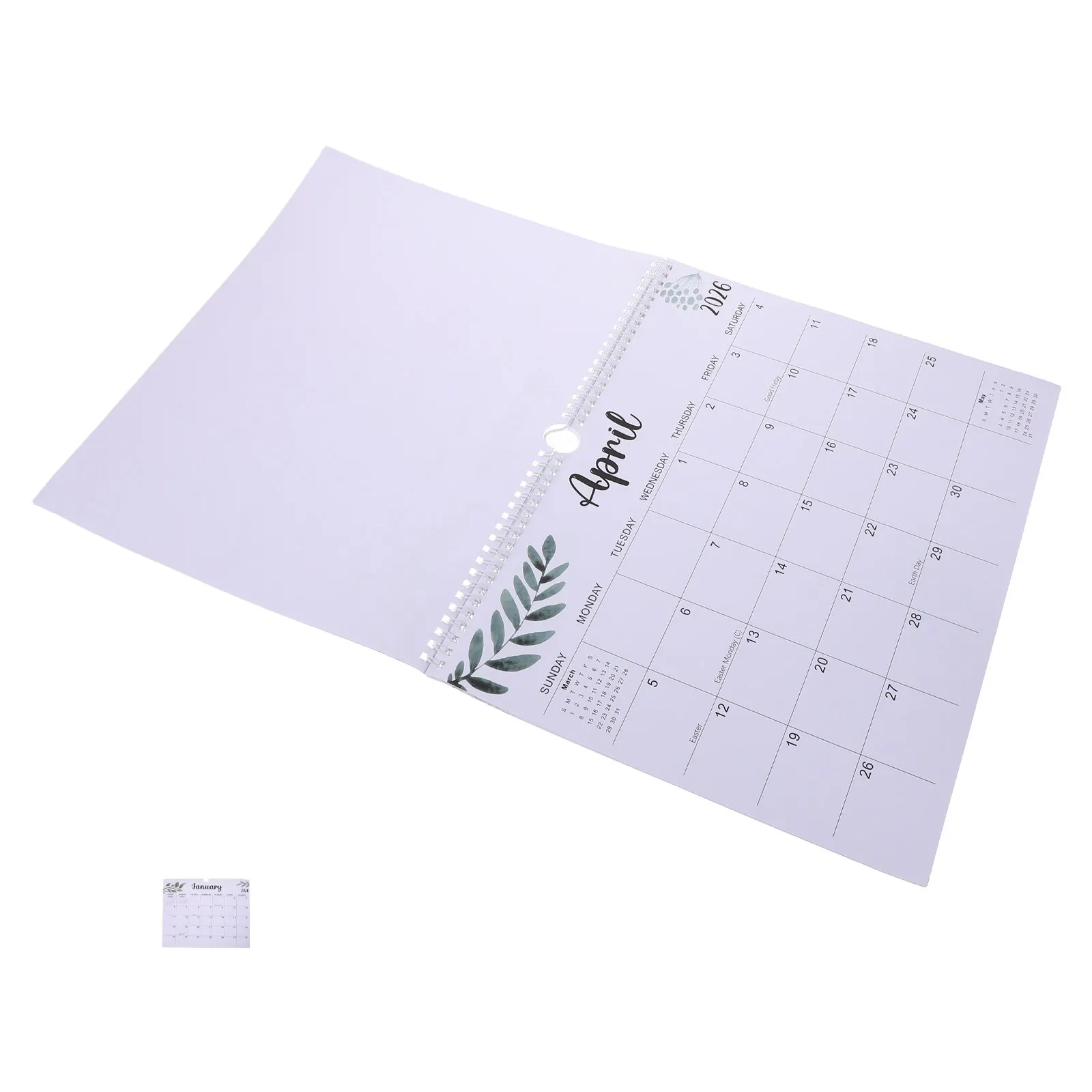 

Настенный календарь на 18 месяцев 2026-2027 с пружинным переплетом, крупными датами, для дома и офиса, ежемесячный планировщик, ежедневный органайзер
