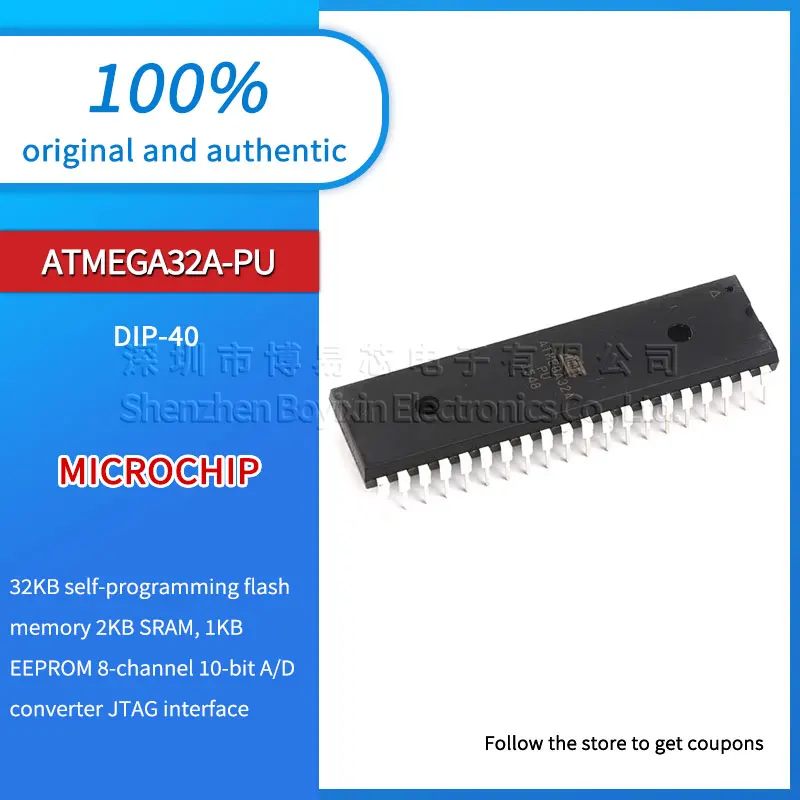 

Original authentic ATMEGA32A-PU DIP40