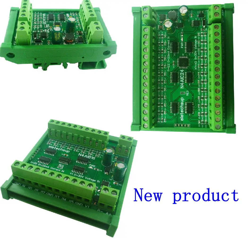 22CH 4-20MA 2CH 0-30V RS485 MODBUS RTU PLC IO AI Module 12-bit ADC Current Voltage Collector Board for Industrial Automation