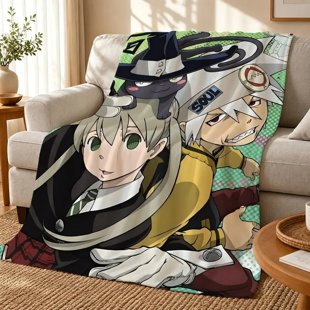 SOUL EATER Throw 240g flannel blanket, suitable for sofas, beds, offices, exquisite gift blankets