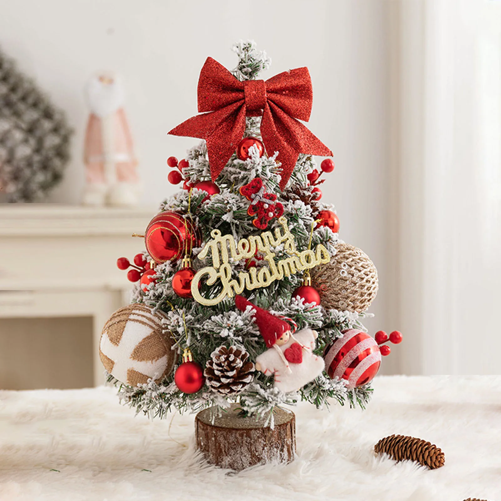 45 cm Glitzer-Tischplatte, Mini-Weihnachtsbaum, Atmosphären hinzufügen, Weihnachtsbaum-Dekoration für Schlafzimmer, Zuhause, Party, Büro, Zuhause, Desktop-Ornamente