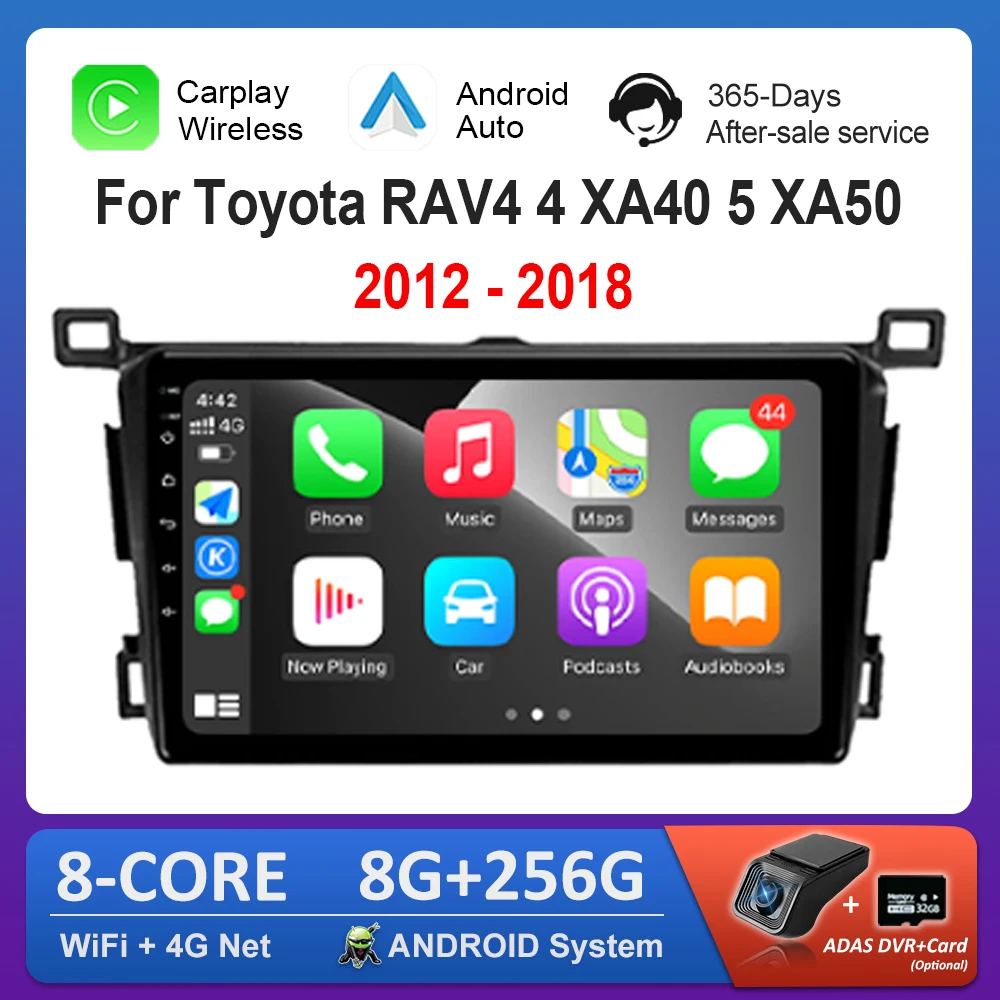 Right Hand Drvie Android OS for Toyota RAV4 4 XA40 5 XA50 2012 - 2018 Car Radio Multimedia Player DSP Stereo GPS 4G Split Screen