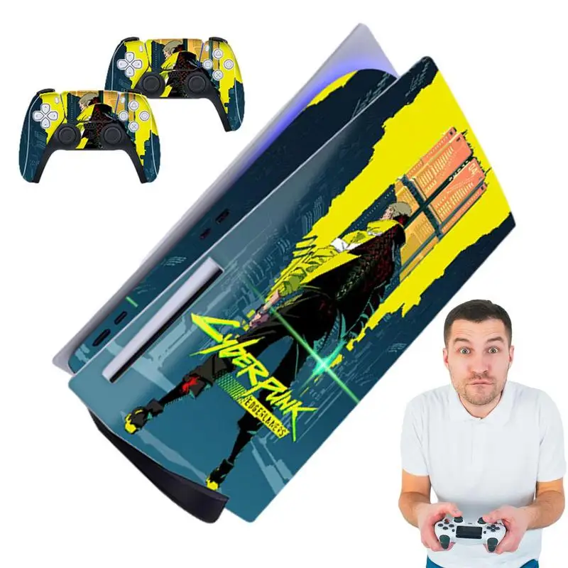 Decals For Console Full Body Anti-Slip Game Controller Decals For PS5 Disc Edition Game Console Protector For PS 5 Game