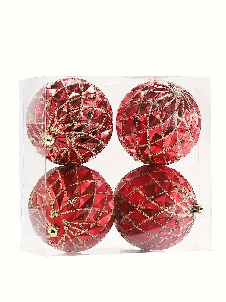 

8PCS Christmas Balls Red Christmas Tree Ornaments Ball Christmas decorations 2024 Pendants Home Party Decor