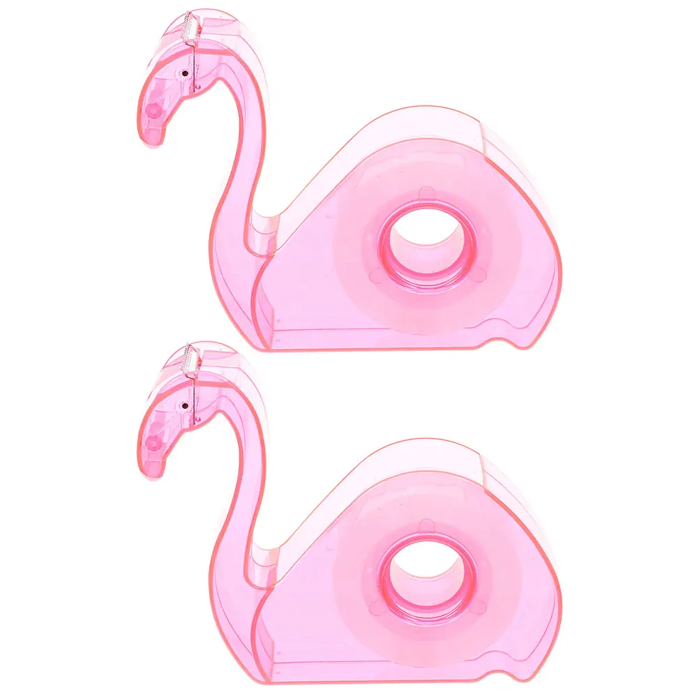 

2 Pcs Tape Adhesive Holder Packaging Dispensers Plastic Refillable Pink Masking Student