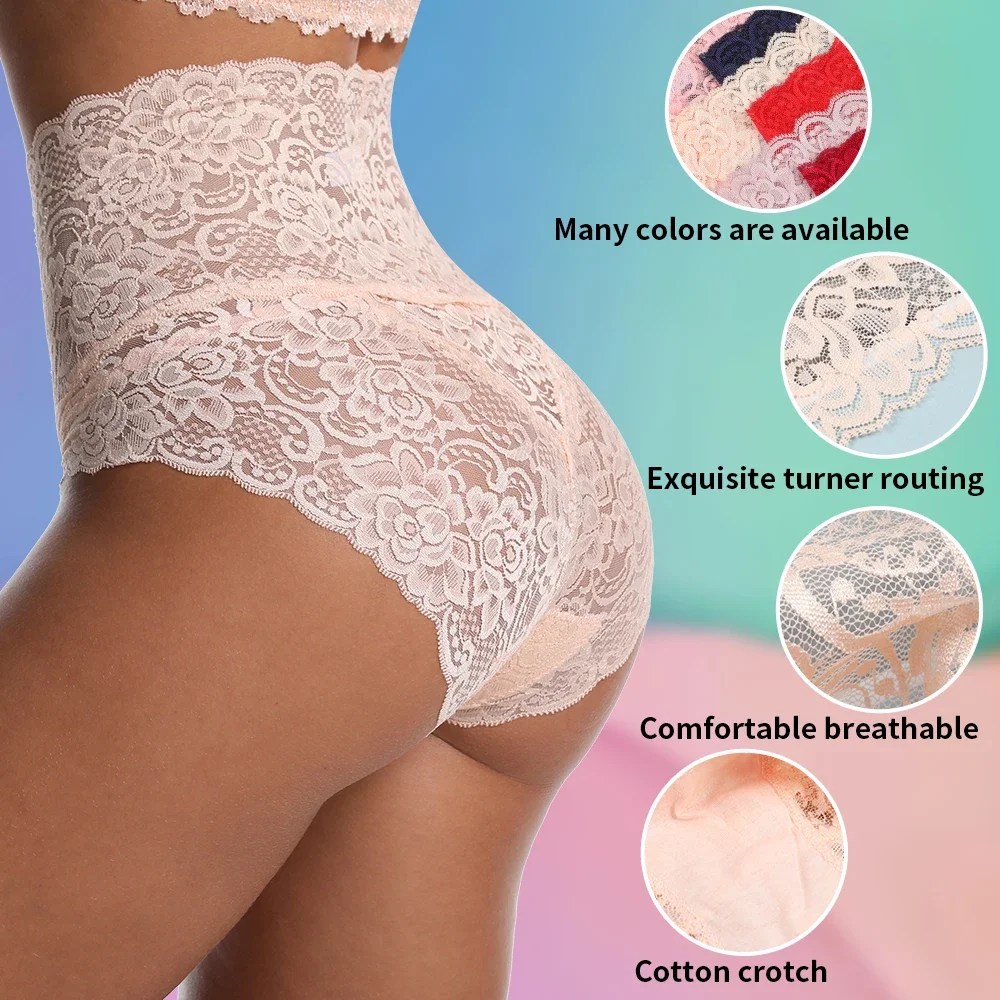 

Women's Panties Sexy Lace Panties Lingerie High Waist Plus Size Women Sexy Transparent Underpants Briefs Panty Underwear