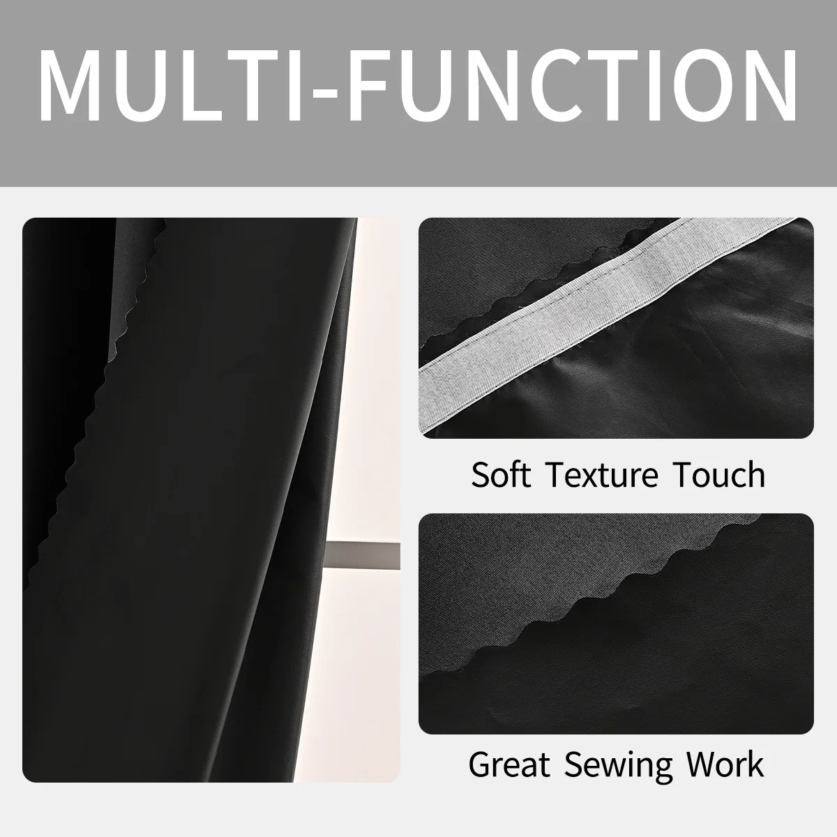 1pc Modern Solid Colour 100% Blackout Curtain, Velcro Curtains for Living Room, Bedroom, Kitchen, Home Decor, Window Curtains