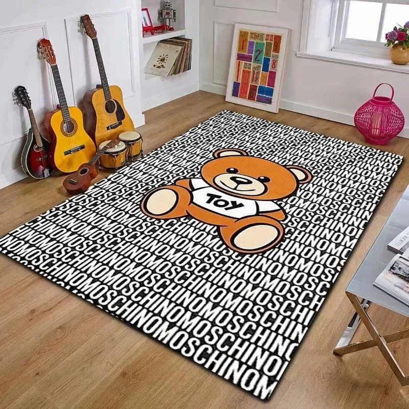 HD Cute Cartoon M-moschino Logo Printed Carpet Fashion Home Living Room Bedroom Decoration Yoga Mat Anti slip Area Carpet Gift