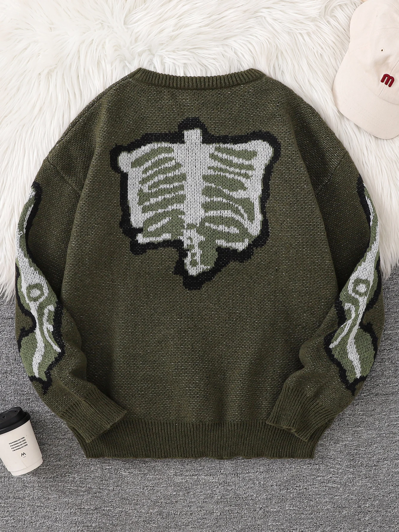 Herbst- und Winter-Pullover mit niedlichem Hundemotiv, doppelseitigem Jacquardmuster, lässiger Rundhals-Strickpullover für Herren, geeignet für den täglichen Gebrauch, Unisex-Oberbekleidung. – Detail 6
