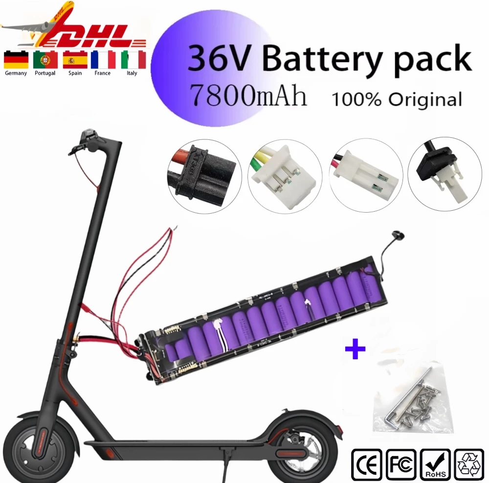 10s3p 7800Ah 36V Li-ion batteries ,For Xiaomi M365/M365 Pro Scooter Electric Batterypack wih Waterproof Bluetooth Communication