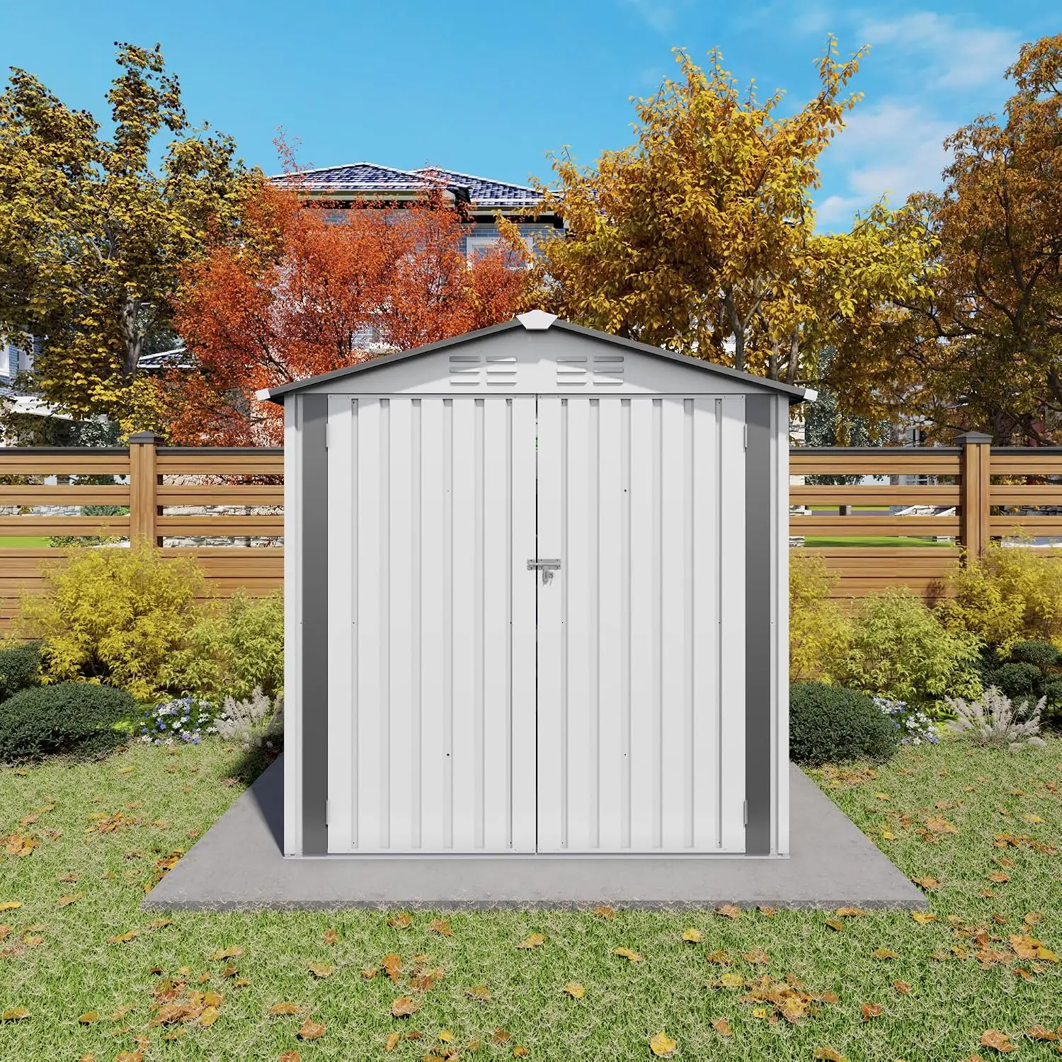 Metal Outdoor Storage Shed 6x3.6FT Waterproof Garden Tool Organizer Backyard Patio Lawn, Customized