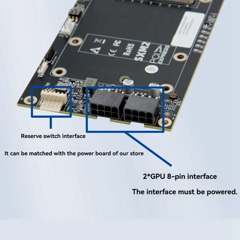 SmCpSlimsas To Sxm2 Adapter Sxm2 Single-slot X16 Straight-through Baseboard 8654 Interface For V100 External Graphics Card