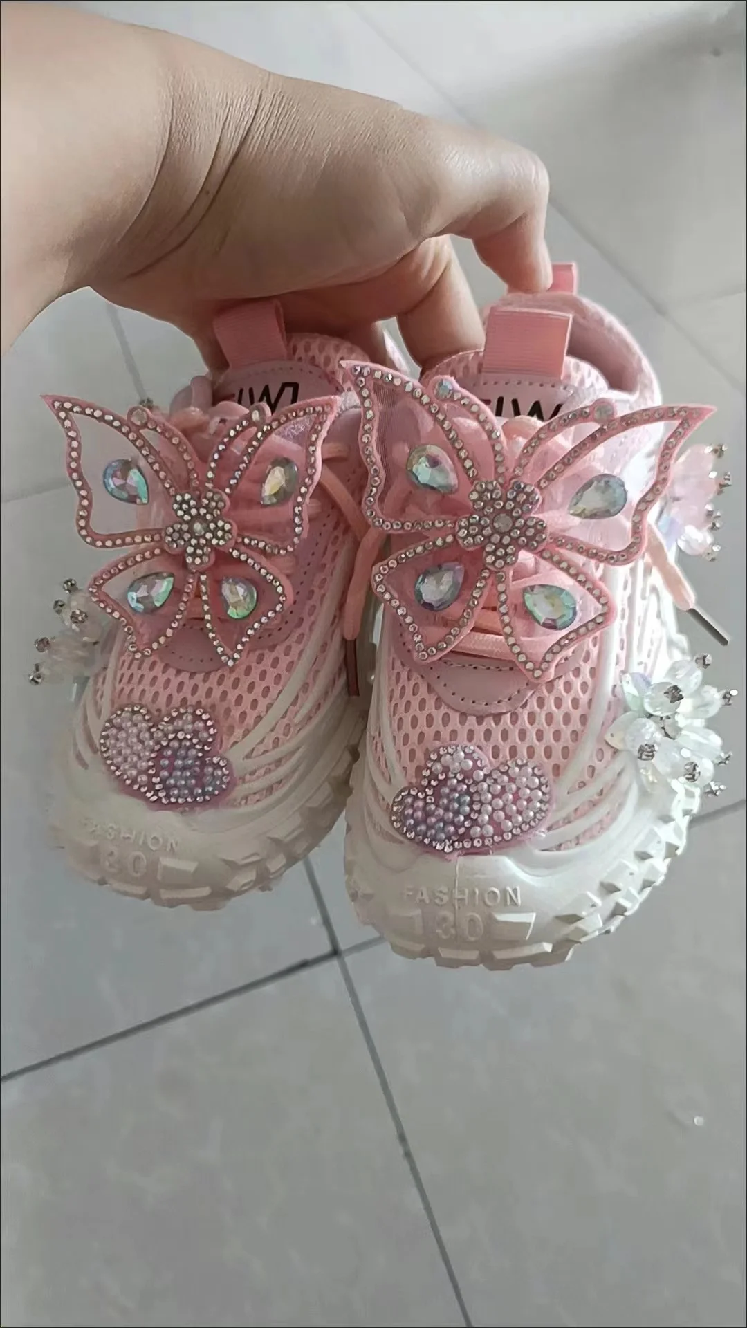 2024 New Spring Autumn Baby Kids Sport Shoes Girl Princess Butterfly Decoration Casual Sneaker Big Girl Dress Shoes XZ248