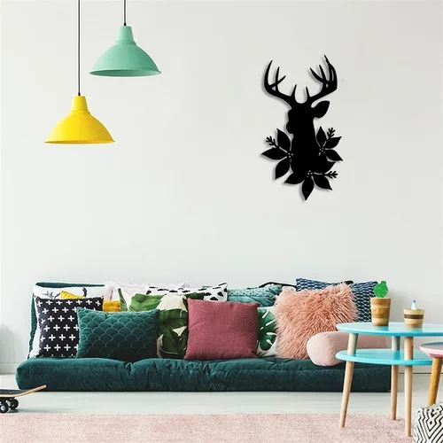 New Jargon Christmas Flower Patterned Deer Wall Room Home Accessory Wood Table 27x50 cm