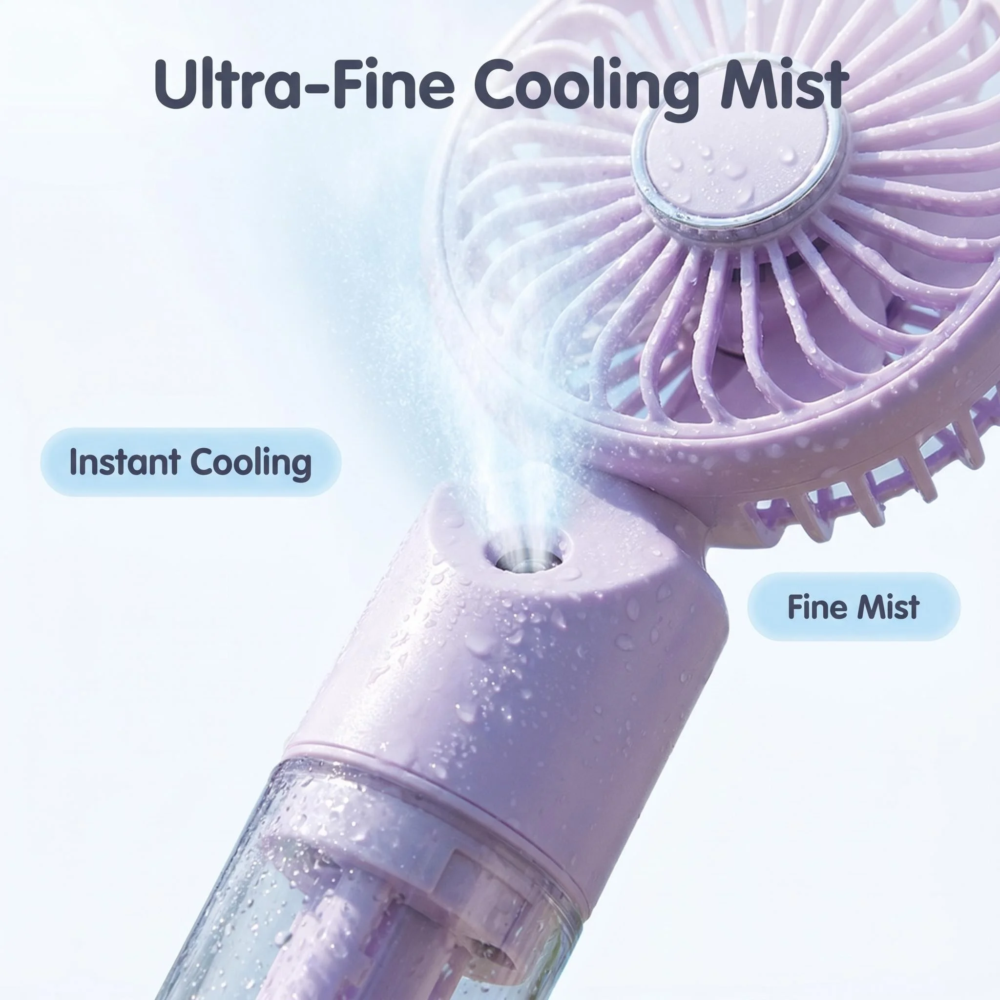 Powerful High Speed Handheld Misting Fan Portable Strong Cooling Mister Fan for Travel Indoor Outdoor