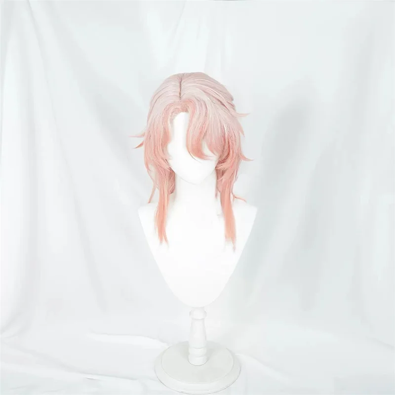 Peluca de cabello sintético para Cosplay, resistente al calor cabellera, Color rosa y naranja, juego Honkai Star Rail Jiaoqiu, correo electrónico