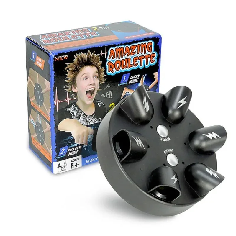 1pc Electric Shock Finger Game Machine Electric Shocking Roulette Cogs Test Punishment Props Polygraph Tricky Kid Toy