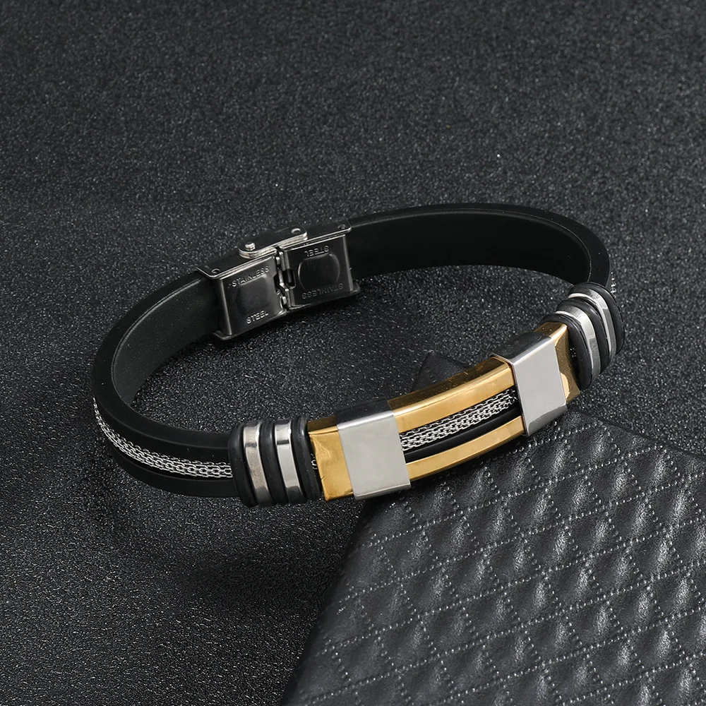 New Men Leather Bracelet Bangle Detachable Stainless Steel Punk Braclet Snake Chain Braslet Festival Accessories Regalo Hombre image 5