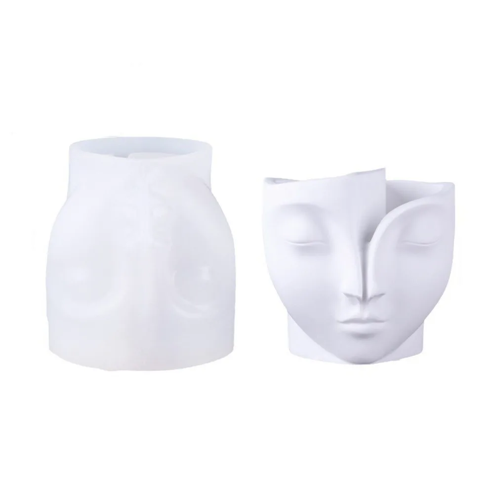 

Home Decor Non-stick Face Planter Mold Flexible Heat Resistant Flower Pot Mold Handmade DIY Silicone Candy Mold Garden Decor