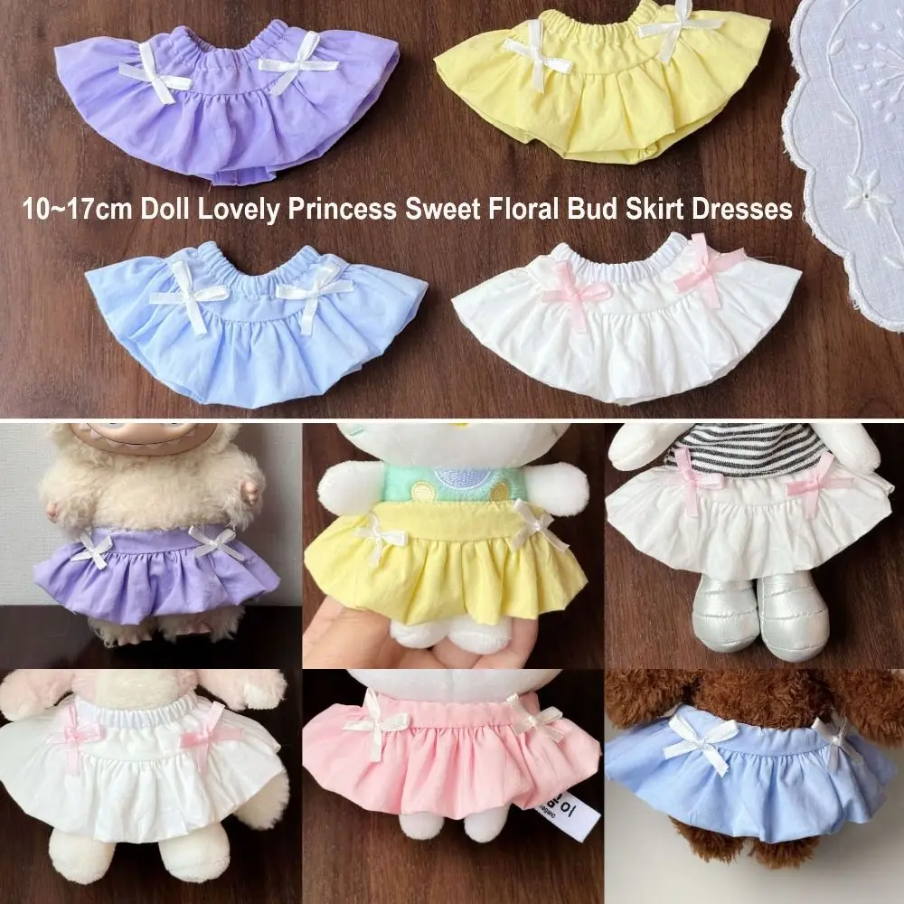 

Fashion Cotton Doll Princess Dress Sweet Floral Bud Cute Dresses Skirt Accessories with Bow Academy Style for 10~17cm Doll