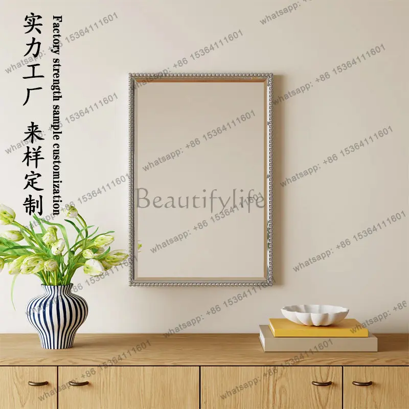 Washing decorative mirror luminous wall-mounted LED hanging makeup mirror