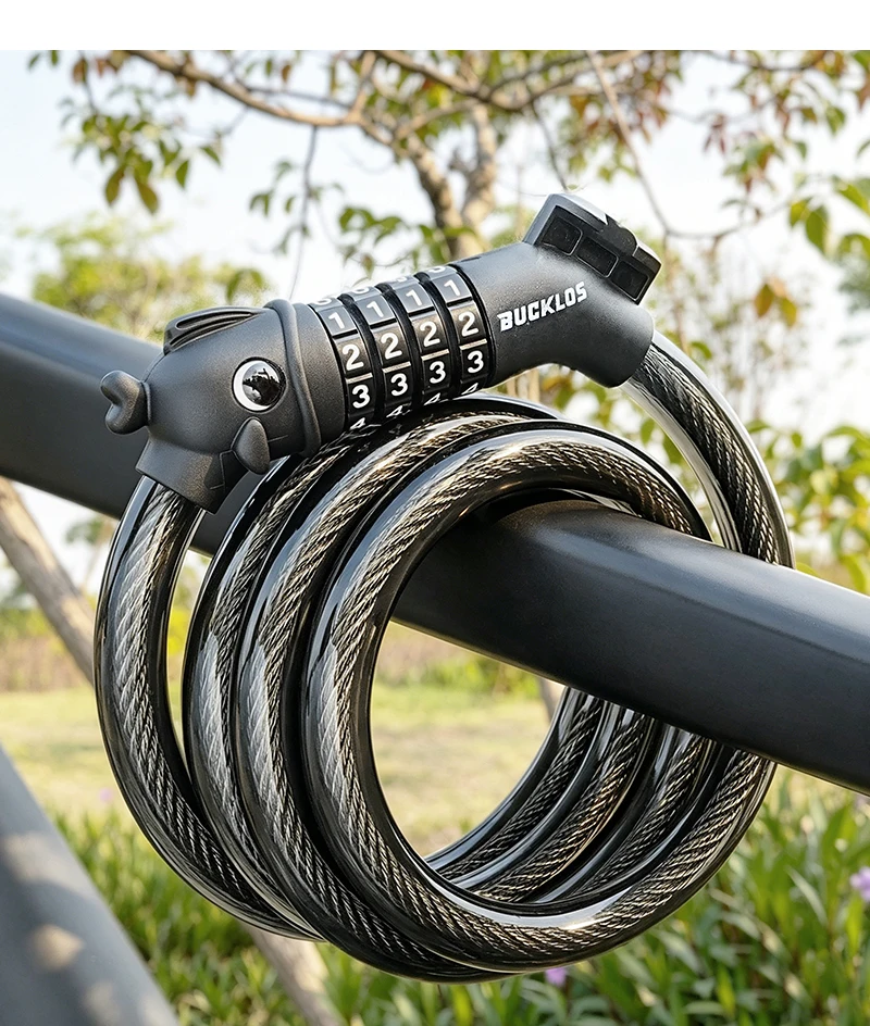 BUCKLOS 1,2M Fahrrad-Kabelschloss 4-stelliges Fahrrad-Stahlkabelschloss Diebstahlsicheres Zahlenschloss für E-Bikes Sicherheitsschlösser für Elektrofahrräder – Detail 14