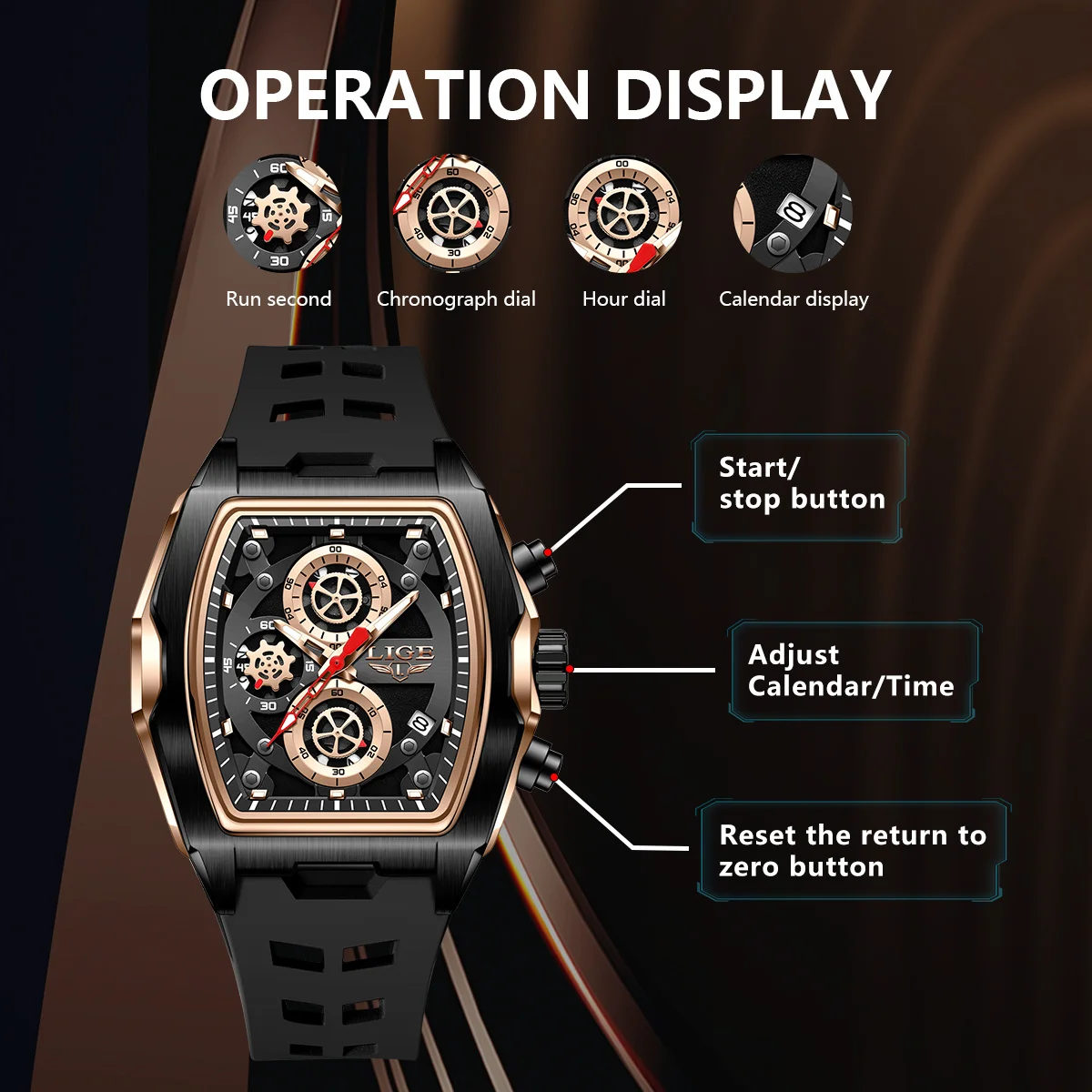FOXBOX Military Men's Quartz Watches Fashion Sports Business Waterproof Men Watches Casual Wristwatch Chronograph Luminous Clock