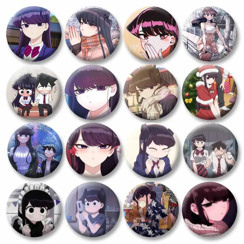 Personaje de Anime Komi Shouko insignia Pins Komi no puede comunicarse dibujos animados Cosplay broche joyería accesorios regalos para Fans amigos