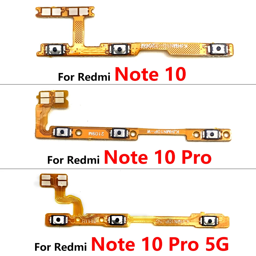 50Pcs,Tested Power on/off Volume Key Button Flex Cable Ribbon For Xiaomi Redmi Note 10 12 Pro 5G Note 11 Pro Plus11s 11T 11E