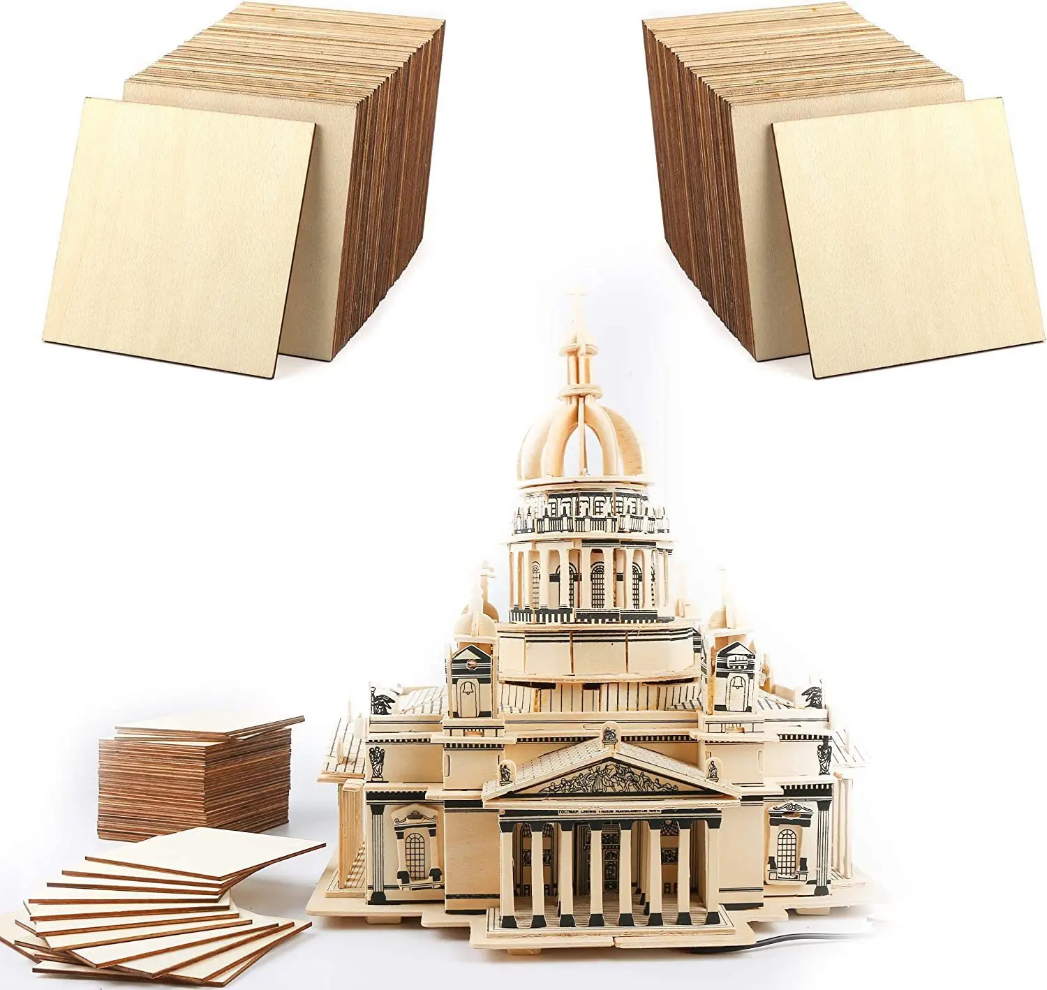 5/10 قطعة مربع الخشب ورقة خشبية فارغة للحرف اليدوية رقيقة لم تنته المربعات الخشبية لحرق الخشب اللوحة تلطيخ الخشب النقش #1