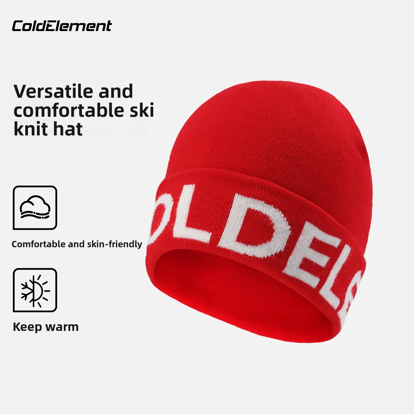 

Coldelement Ski Knitted Hat - Warm And Windproof Outdoor Beanie For Autumn And Winter Adventures, Perfect For Hiking And Skiing