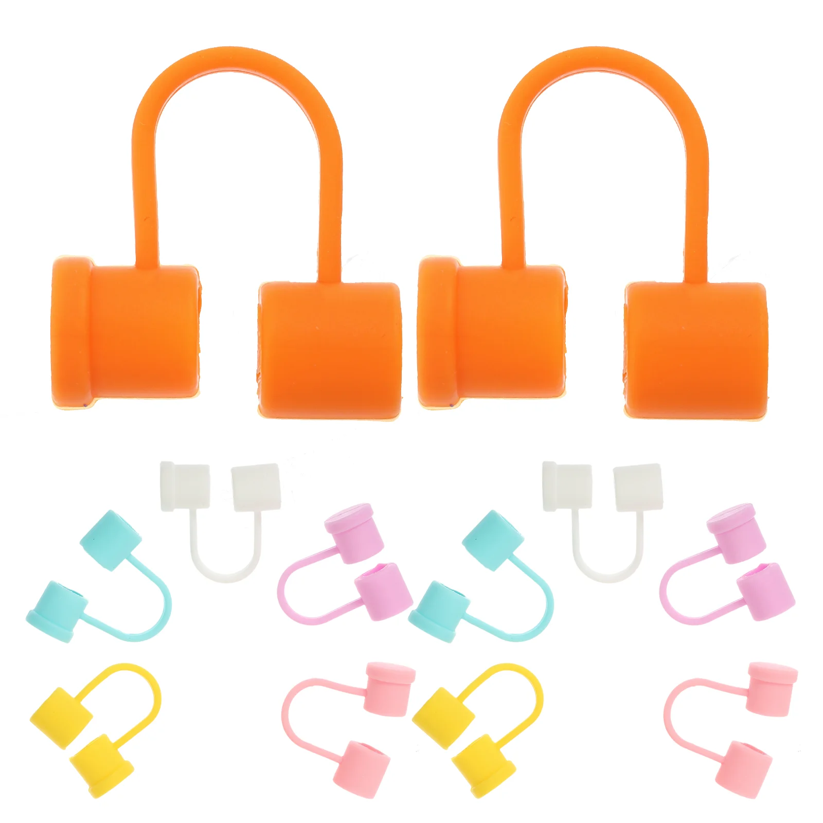 12pcs 8mm Silicone Straw Dust proof Cap Reusable Cover Tips Drinking Dispensers Stopper Straw Toppers Kitchen