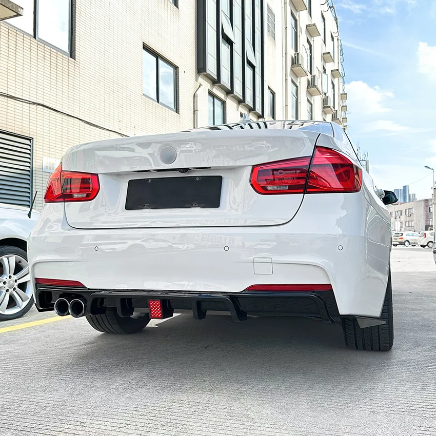 2013 To 2019 For BMW 3 Series F30 MT MP Rear Brake Light Lamp Bumper Lip Diffuser Spoiler By ABS Gloss Black Body Kit