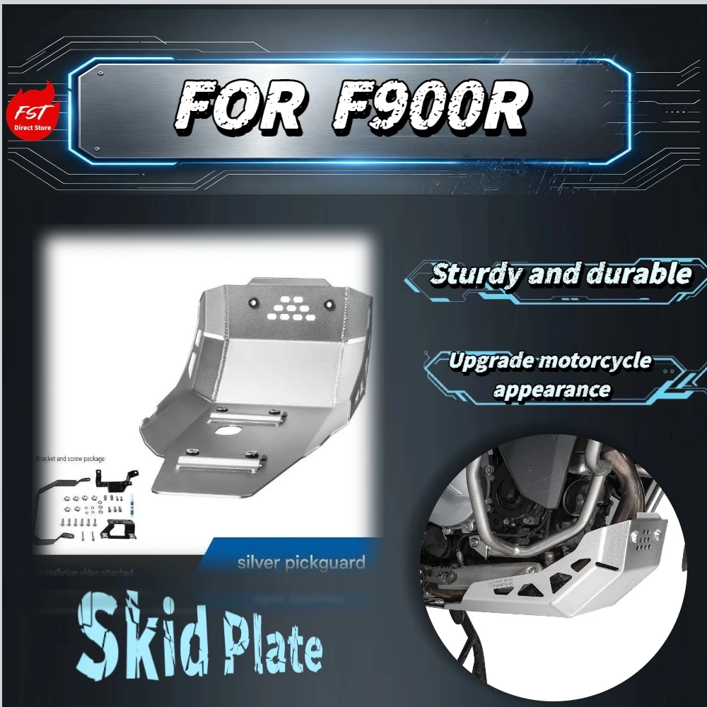 For F900R Street Bike Stainless Steel Integrated Weld Crash Bar Full Enclosed Chassis Skid Plate Anti-Stone Impact Set