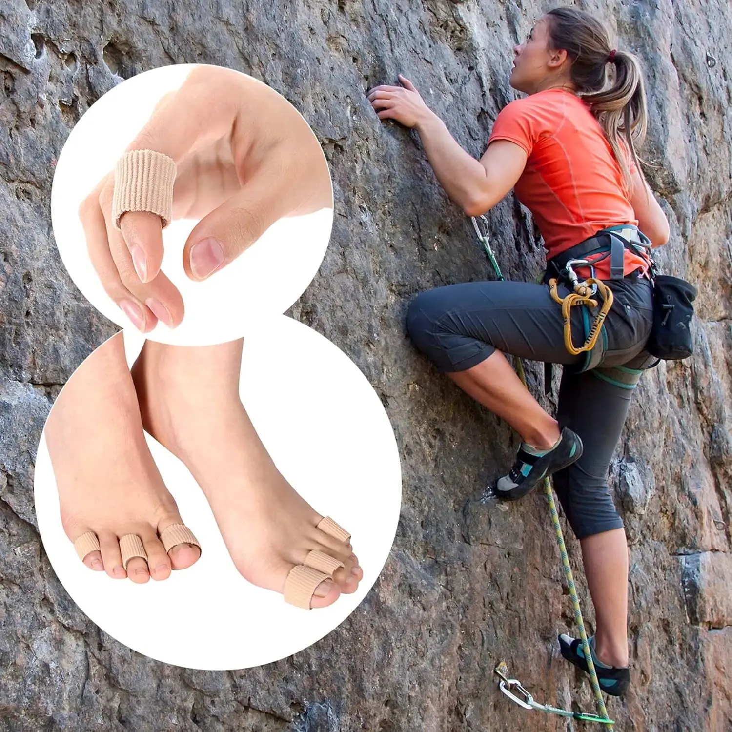 Fabric Cotton Toe Sleeves Separator Protector Cuttable Finger Tubes for Bunion Corn Callus Blister Relief Cushion Pain Hammertoe