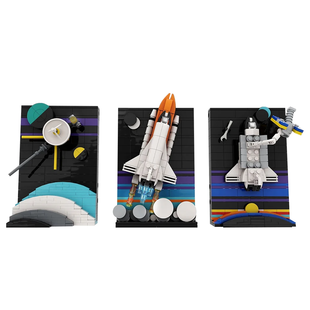 MOC-bloques de construcción de más allá de los cuentos del espacio, modelo Hubble, telescopio espacial, juguetes de pintura, juguete educativo, regalo de cumpleaños