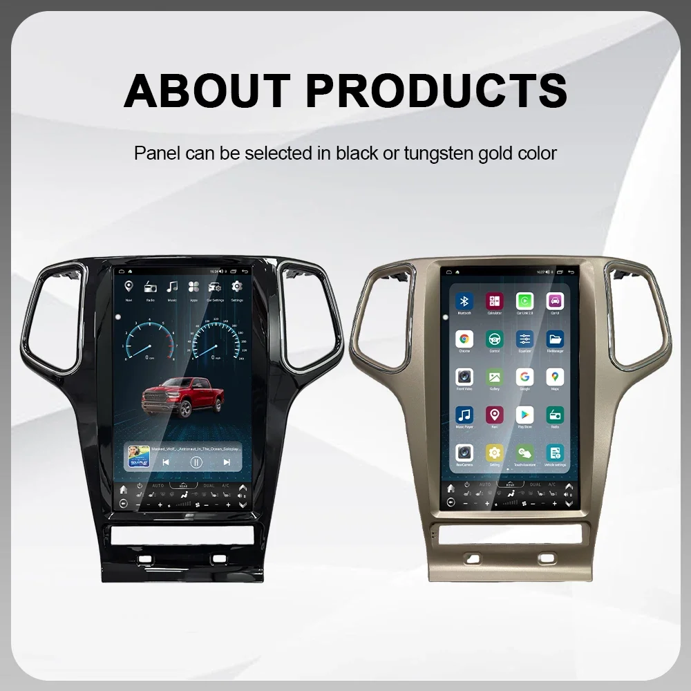 13.6 "أندرويد لسيارة جيب جراند شيروكي 2010-2021 مشغل وسائط متعددة لاسلكي CarPlay فيديو ستيريو نظام تحديد المواقع والملاحة Carplay
