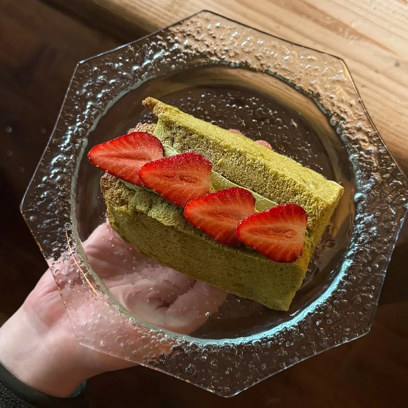 Creative Textured Glass Vintage Octagonal Plate,Ins Style Multifunctional Serving Dish for Coffee Shop Dessert Salad,Unique Gift