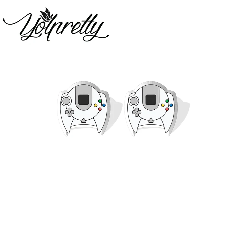 Cartoon Gamepad Acrylic Stud Earrings Resin Epoxy Ear Fashion Jewelry Earrings for Women Girls