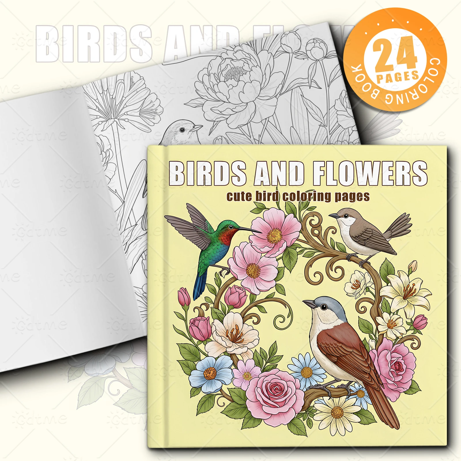 BIRDS AND FLOWERS Coloring Book For Adults And Teen Featuring Cute Cozy Daily Activities For Relaxation (Cozy Spaces Coloring)