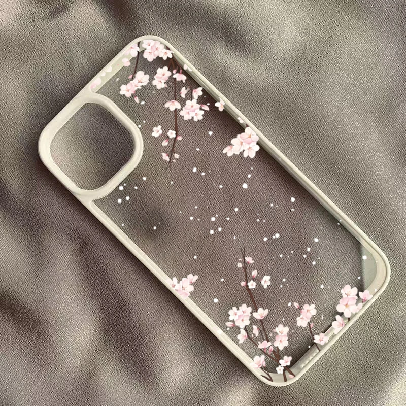 Cherry Blossom Floral Phone Case for iPhone 11 12 13 14 15 Pro 16 17 Pro Max 16E Air X XR XS 7 8 Plus SE 2022 Shockproof Cover view 3