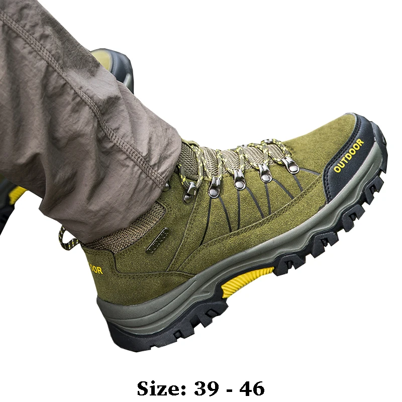 

High quality high tops ankle cotton boots for men 2024 45 46 big size autumn winter hiking outdoor casual snow shoe grey green