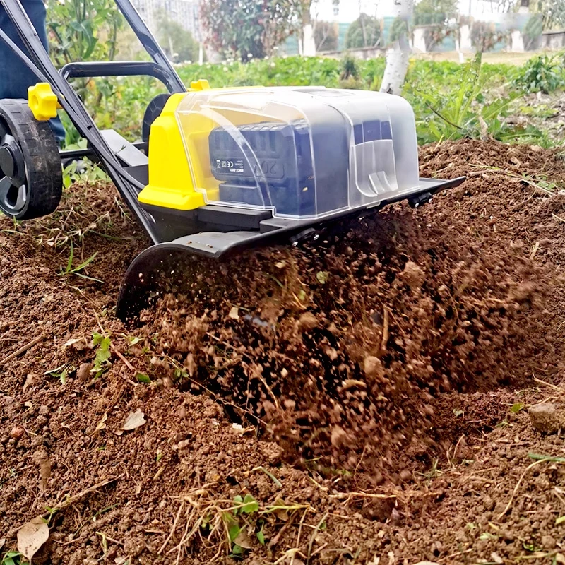 

Small household electric soil loosening and tilling rotary tiller Garden vegetable greenhouse rechargeable lithium battery micro