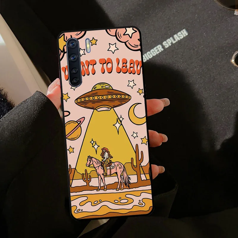 Space Cowgirl Case For Oppo A57 A17 A77 A94 A74 A54 A80 A60 A40 A18 A38 A58 A78 A98 A96 A76 A16 A15 A6 Pro