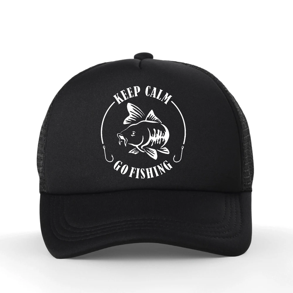 

Keep Calm Go Fishing High Quality Fishing Hat Men Outdoor Hunting Summer Mesh Sun Cap Spring Autumn Visor