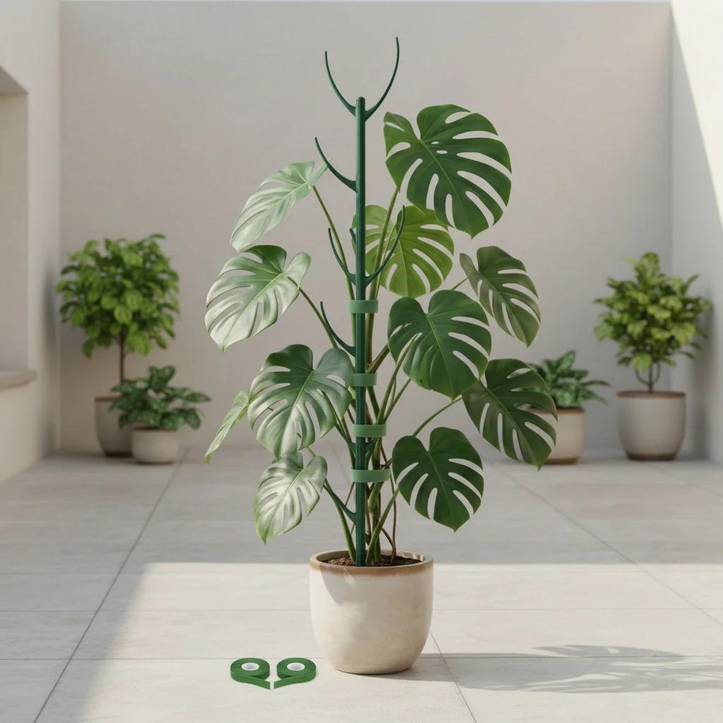 Monstera Plant Support Stakes 10 Support Frames and 2 Roll Cable Tie, Garden Stakes Designed Specifically for Climbing Plant Ste