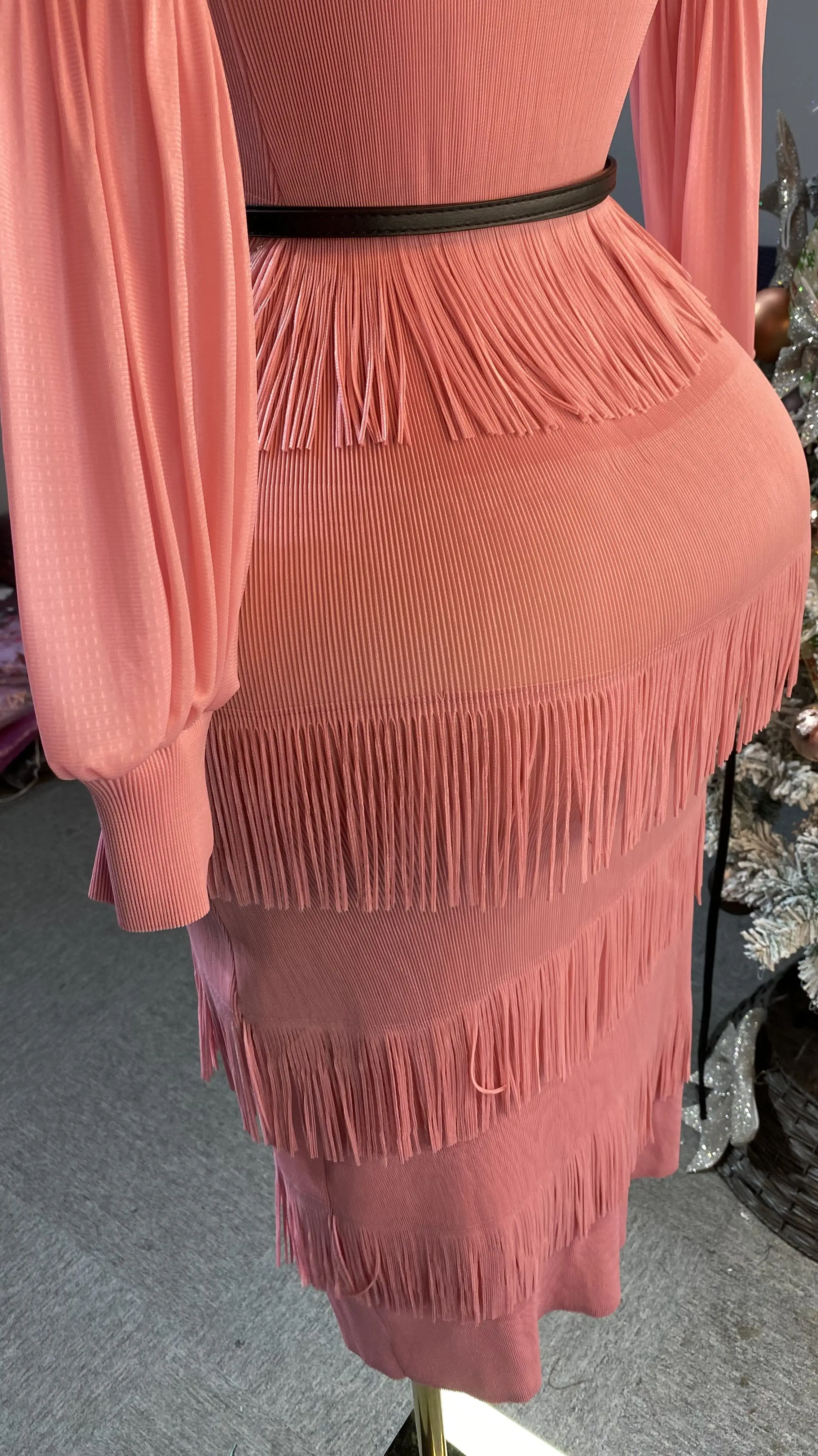 Elegant pleated skirt for summer parties, hooded sleeves, plus size, ruffled waistline, sweet pleats-GZXX271