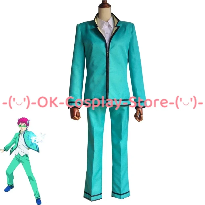 Anime Saiki Kusuo no sai-nan Saiki Kusuo Cosplay Costume Japanese High School Uniform Halloween Top + Pants + Shirt Custom Made