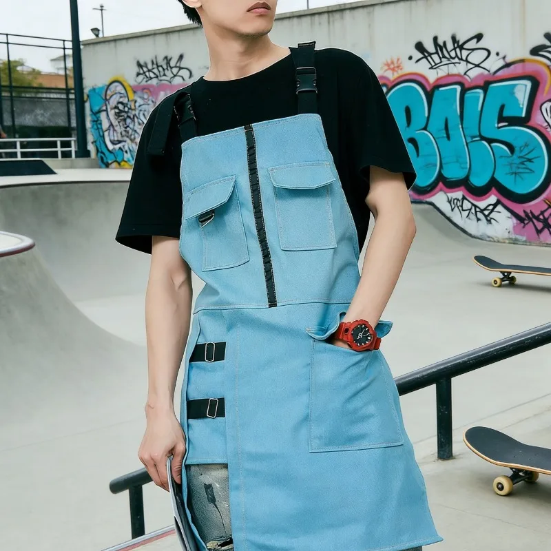 

Heavy Duty Denim Work Apron for Men Women Cafe Salon Garden Restaurant Staff with Logo Customization Option